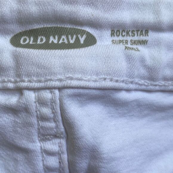 Old Navy GUC Midrise Super Skinny Rockstar Jeans Bright White Coastal Cowgirl De - Picture 3 of 5